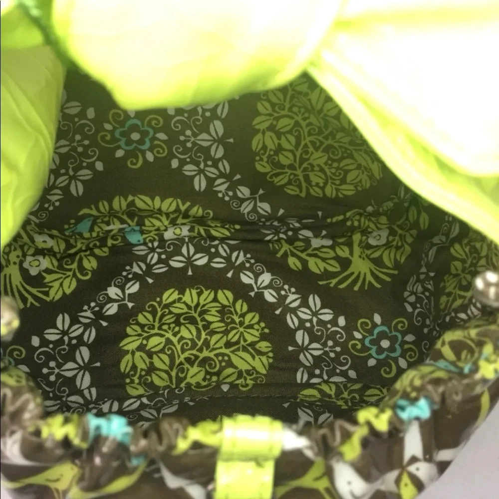 NWT Frill Vera Bradley Tippy Tie Purse green brown - Picture 5 of 8